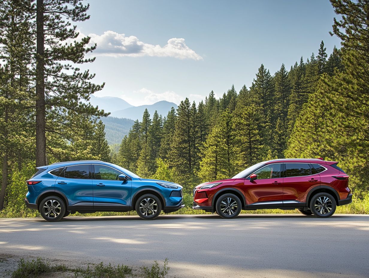 Side by side comparison of the 2024 Ford Escape and Nissan Rogue