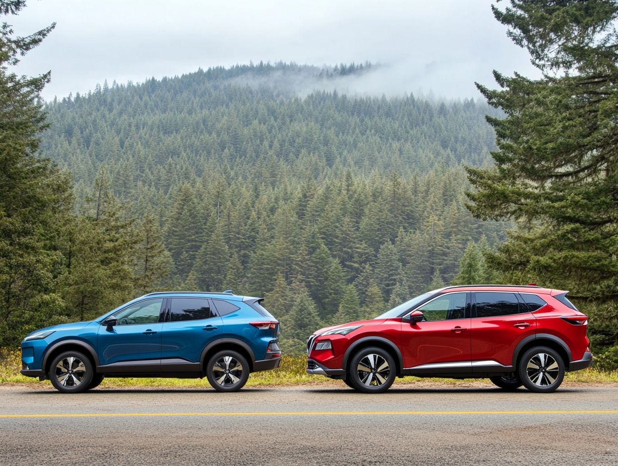 Comparison of 2024 Ford Escape and Nissan Rogue.