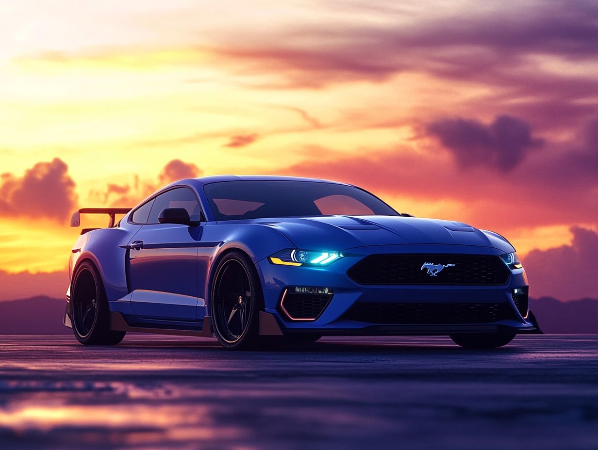 Image of the redesigned 2024 Ford Mustang showcasing its classic design.