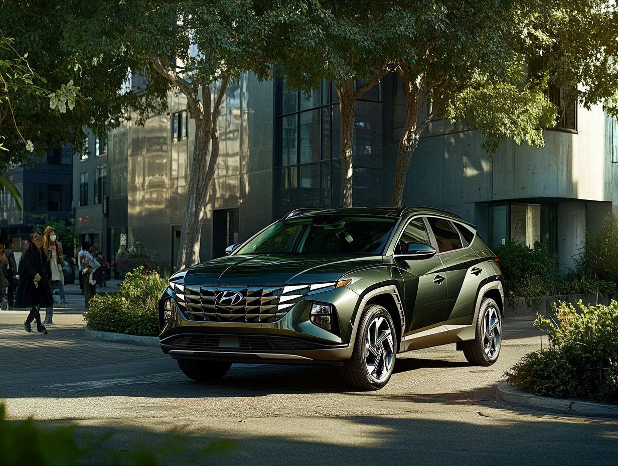 A display of the advanced safety features in the 2024 Hyundai Tucson