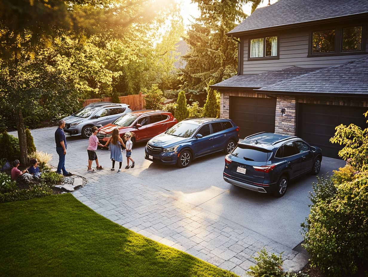 Graphic summarizing key takeaways about family-friendly used cars.