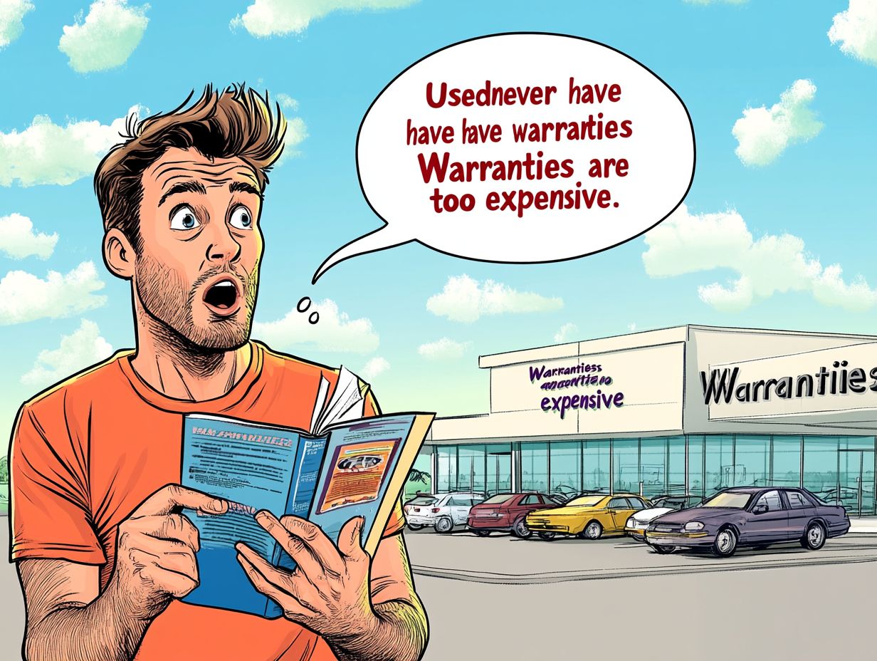 Visual representation of used car warranty benefits.