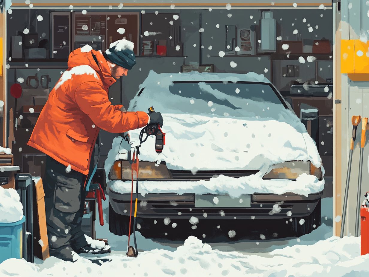 Car troubles in winter, including battery issues and tire problems