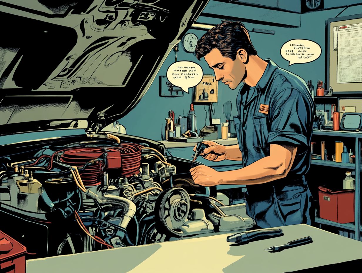 Illustration depicting common vehicle repair myths