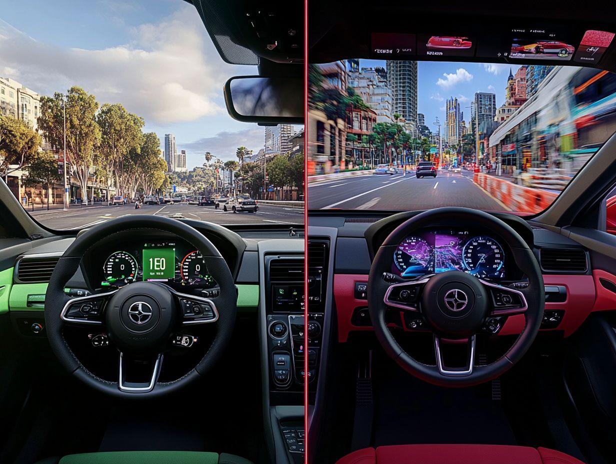 Infographic showing the comparison of Eco and Sport driving modes.