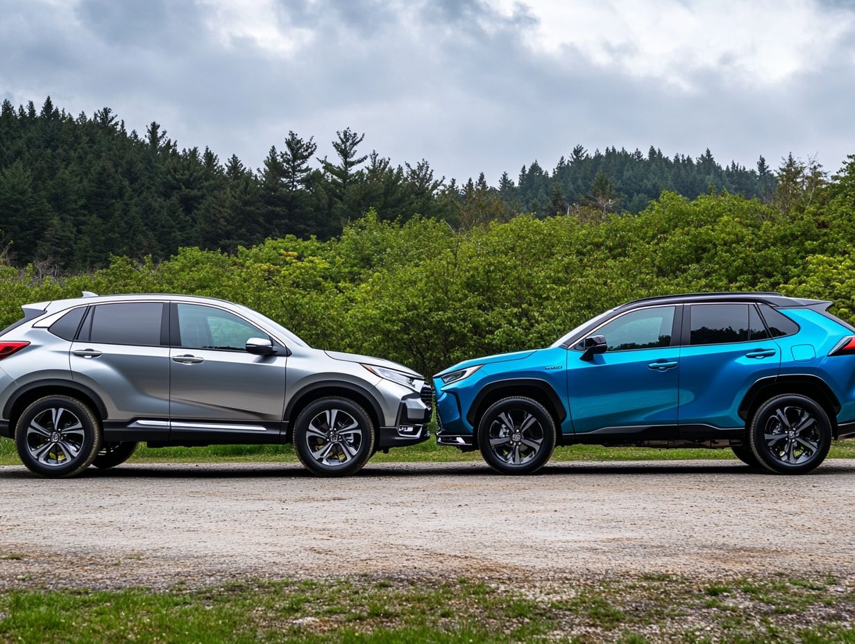 Comparing the 2024 Honda CR-V and Toyota RAV4 in an infographic