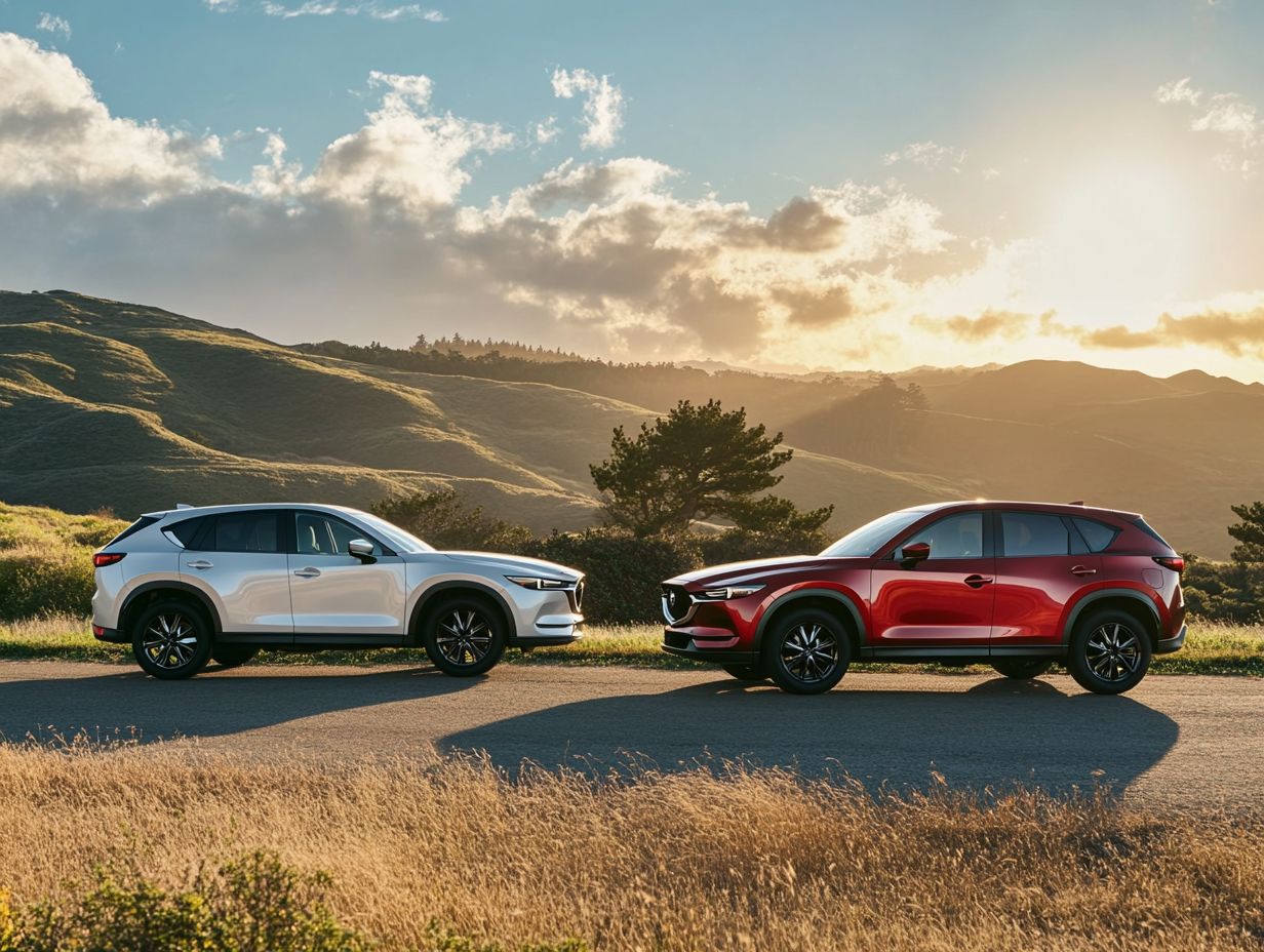 Color and trim options for Mazda CX-5 and Toyota RAV4