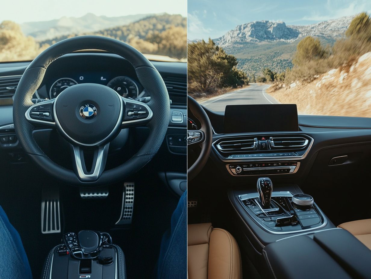 Visual comparison of manual and automatic transmission features.