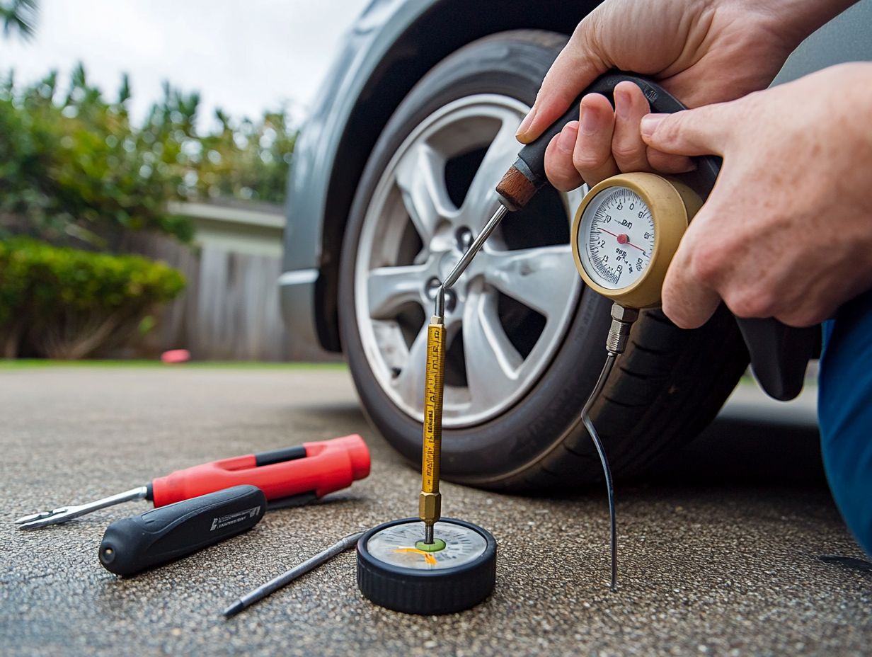 Illustration of How to Check Tire Pressure