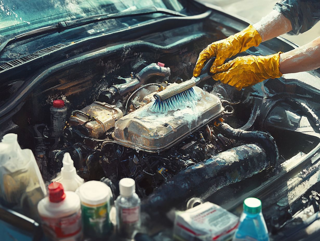 Image showing Frequently Asked Questions related to cleaning your car's engine bay.