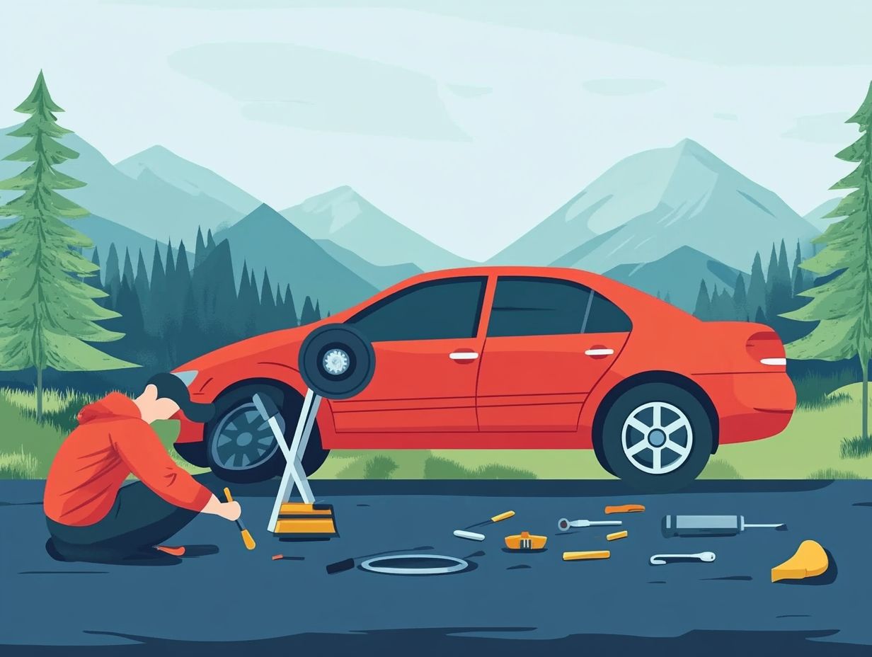 A visual guide for handling flat tires