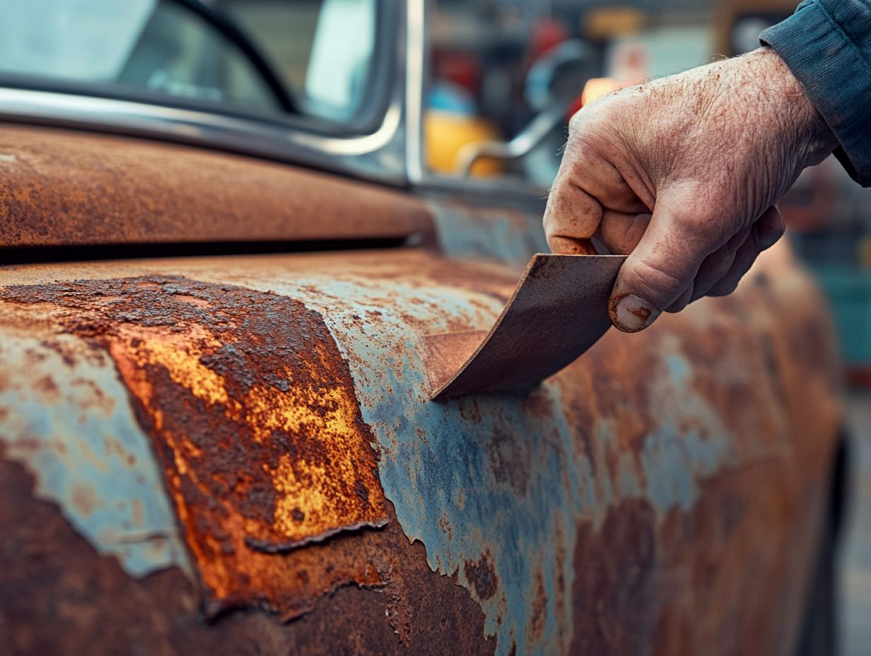 Examples of Visual Indicators of Rust on a Car