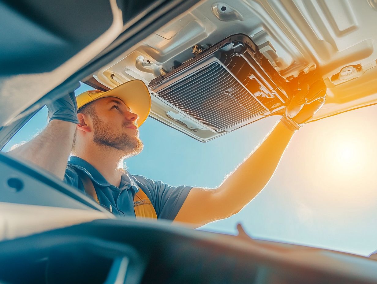 Illustration showing when to seek professional help for car AC issues