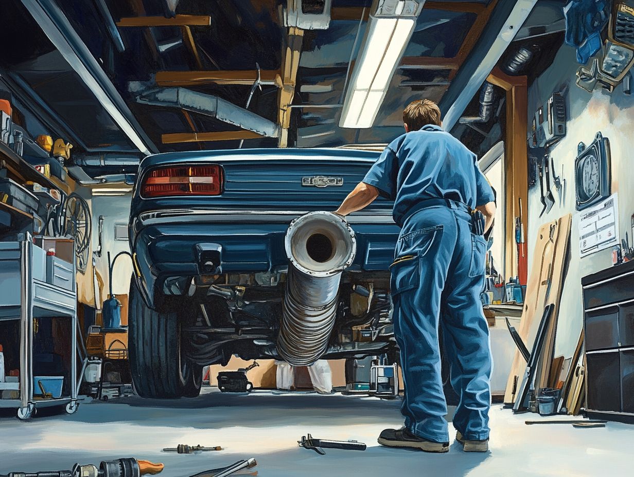 An image showing frequently asked questions about car exhaust maintenance.