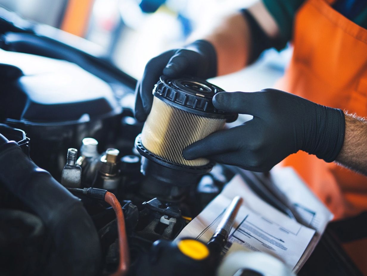 A mechanic cleaning fuel injectors