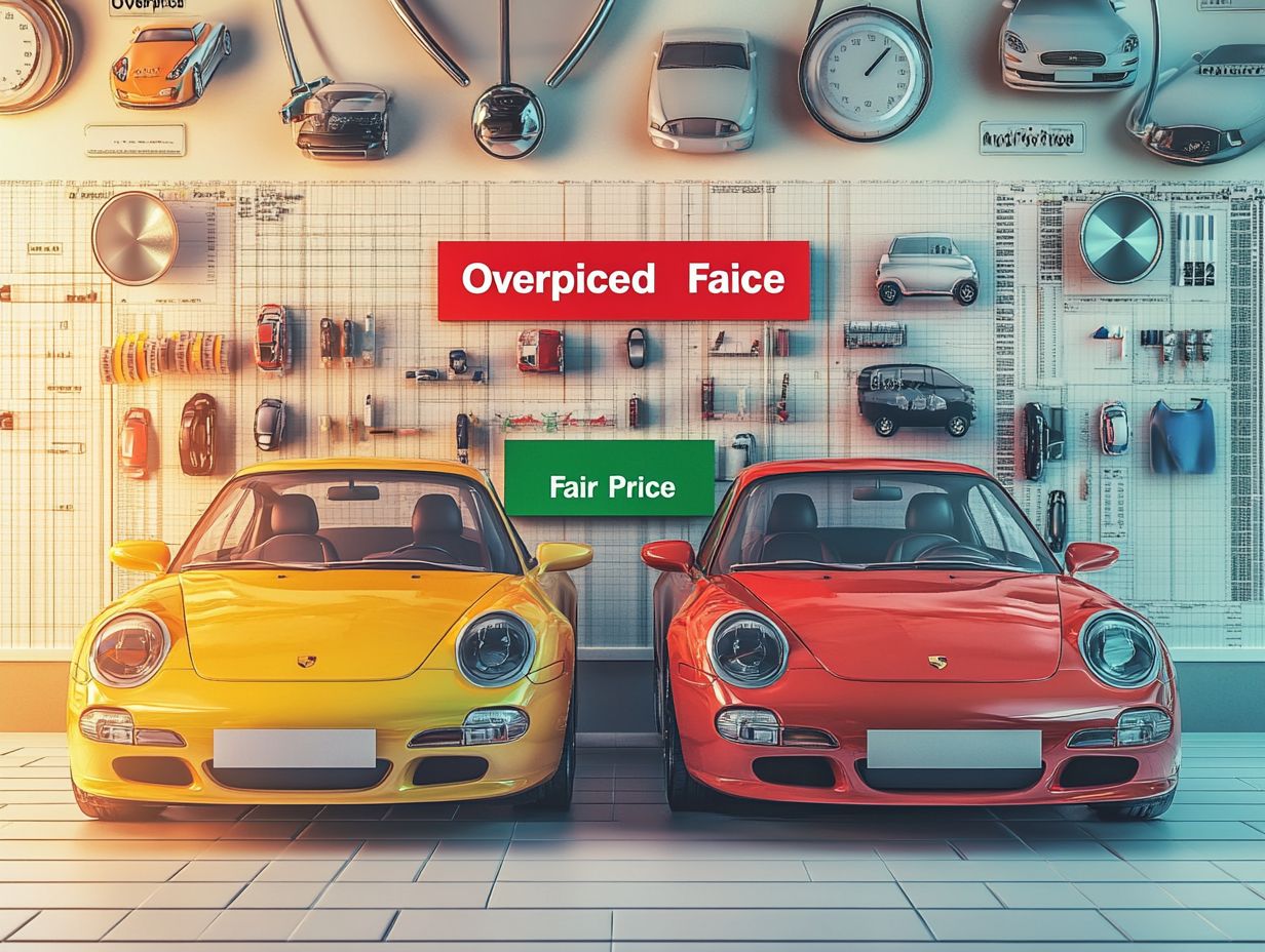 Infographic showing how to spot overpriced cars