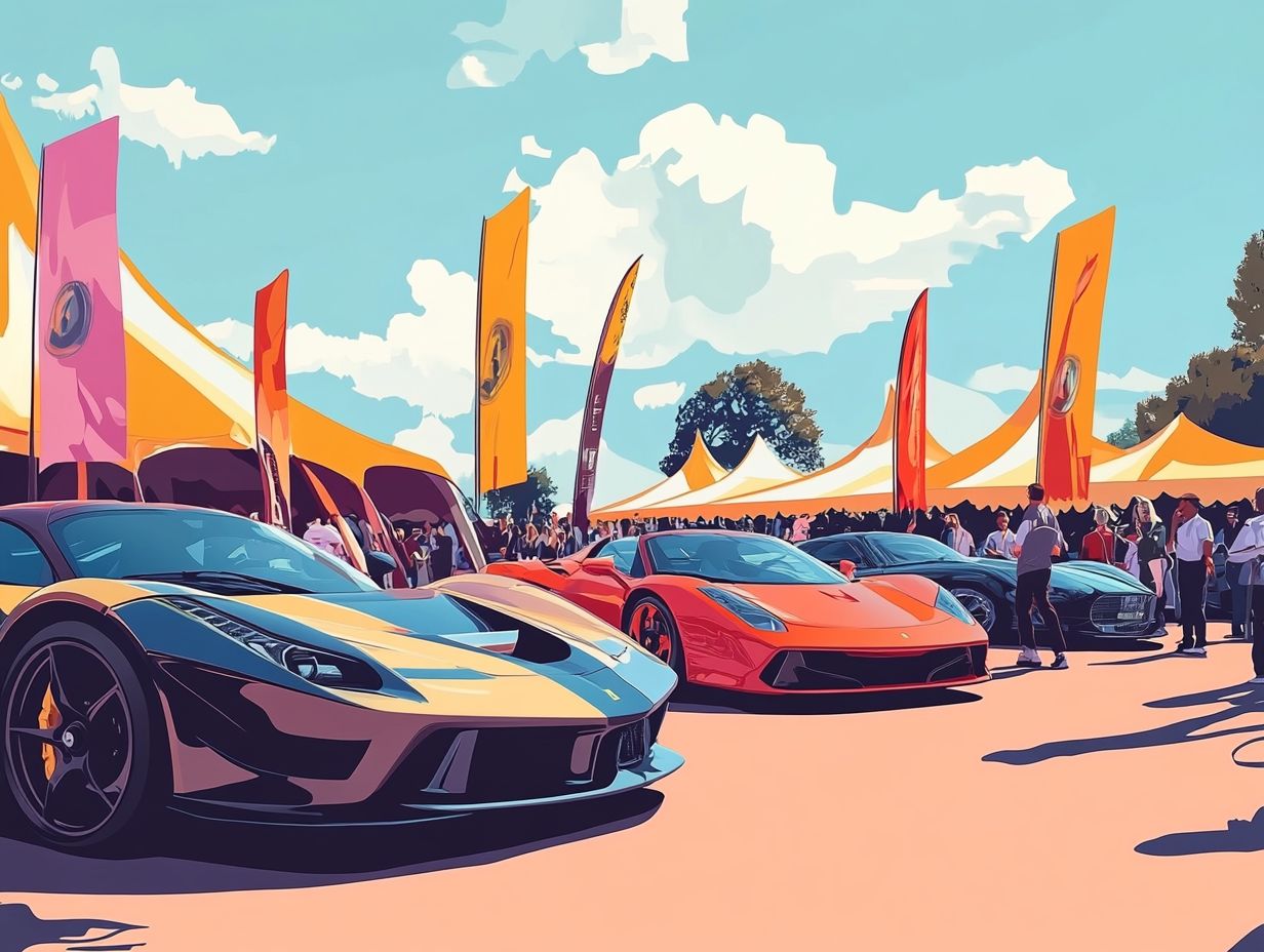 A luxury car event showcasing high-end automobiles.