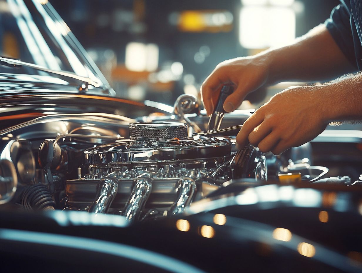 Technician working on luxury car technology