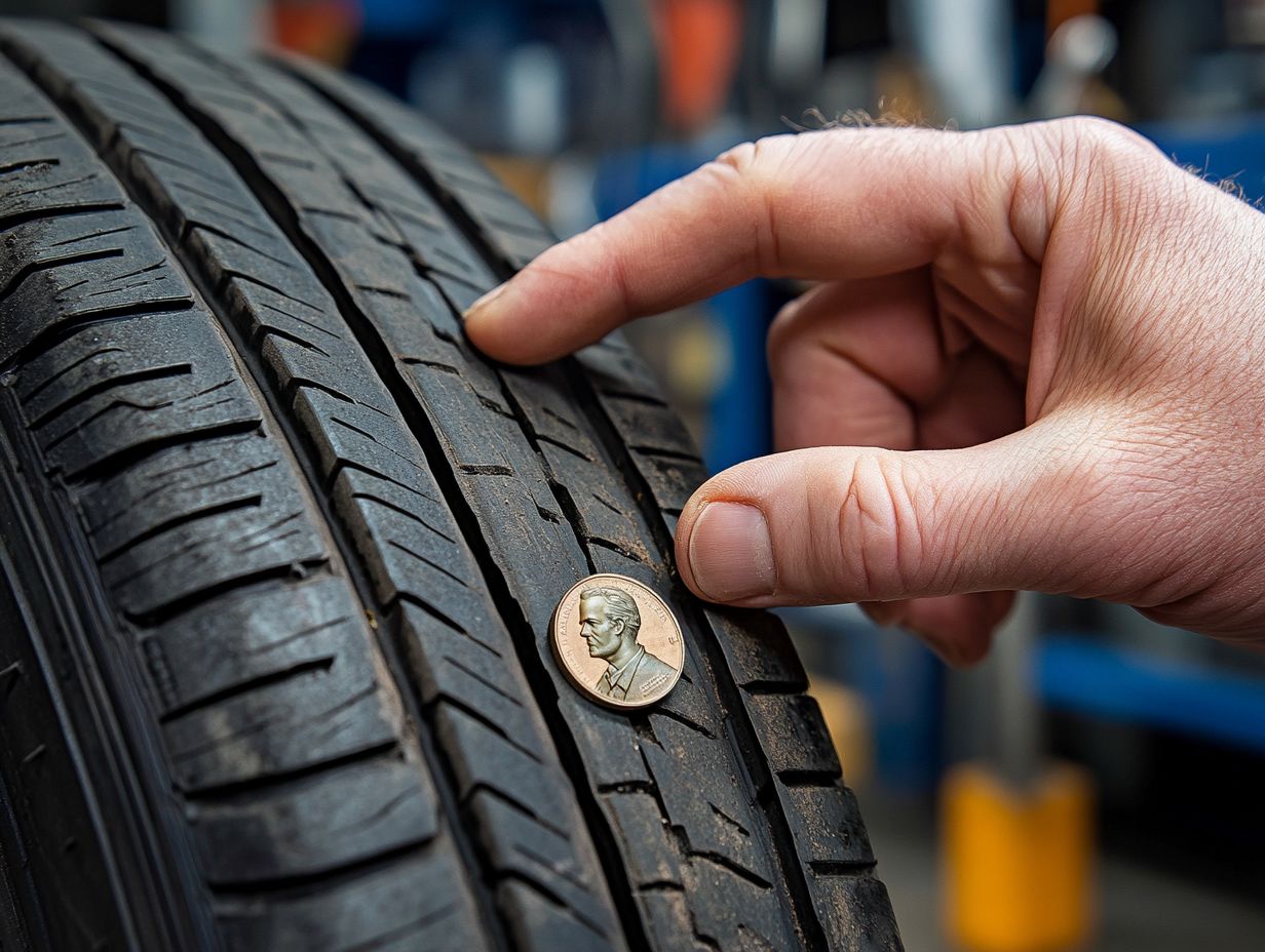 Visual representation of tire wear signs.