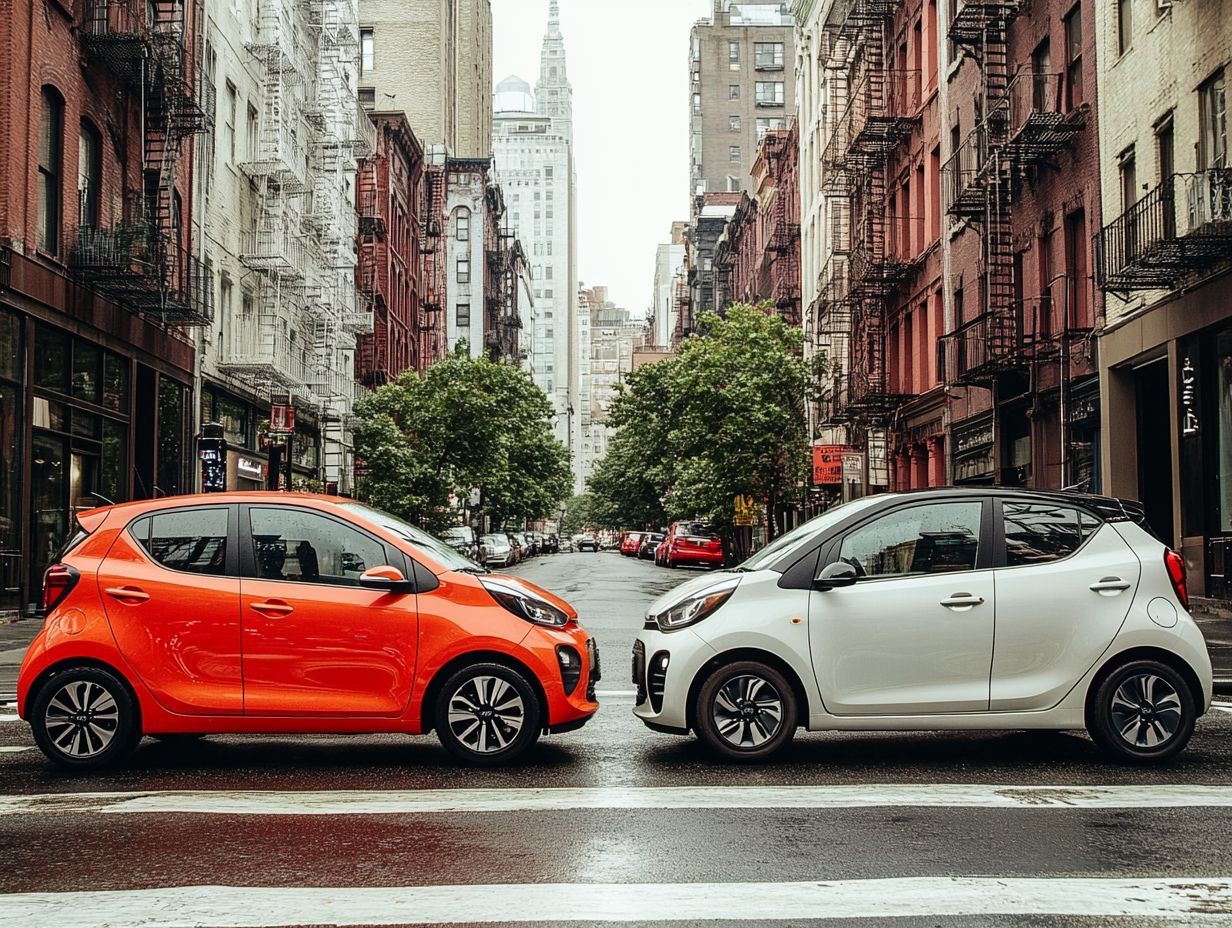 Comparison of subcompact and compact cars