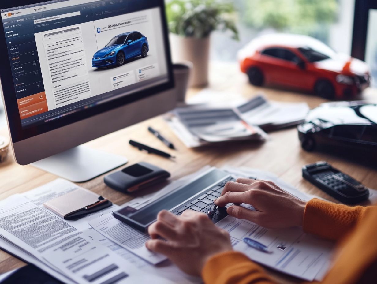 A visual guide to how a car financing website assists in the car buying process.