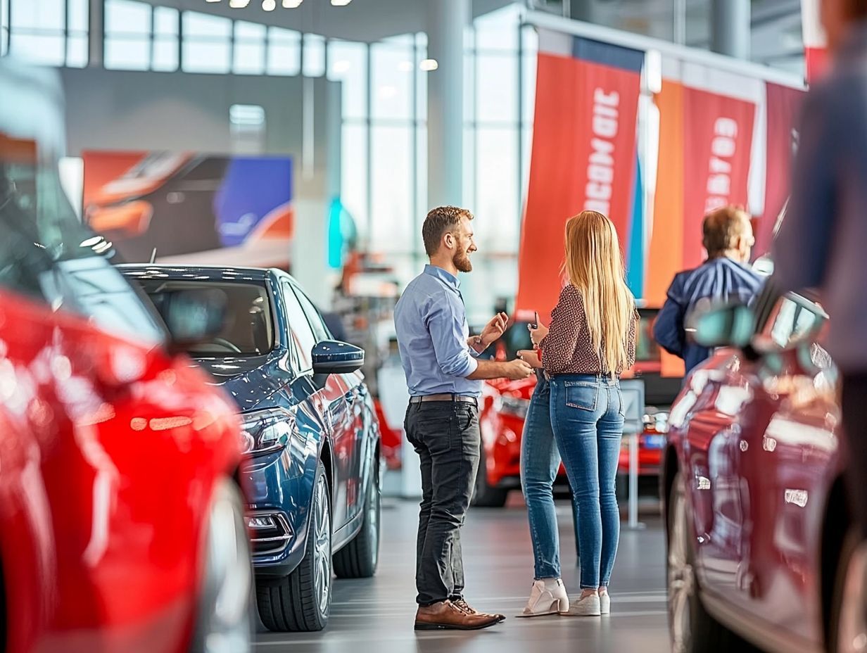 A person reviewing a car during a sales event