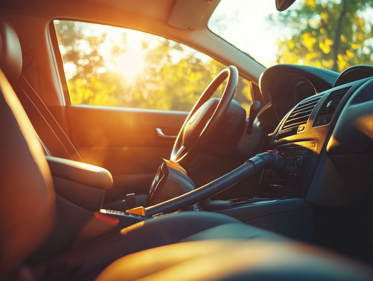 A clean car interior showcasing different surfaces