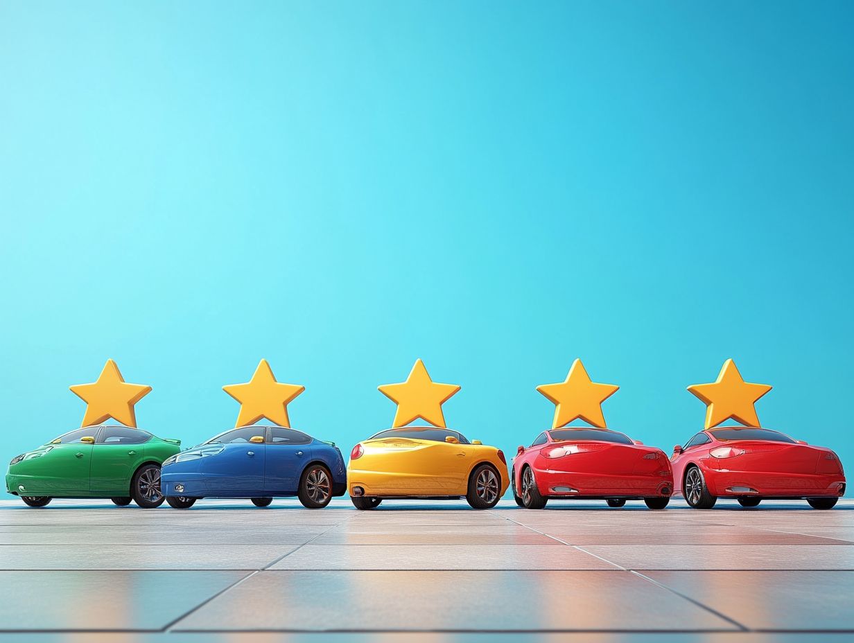 Visual representation of the top 5 cars with the best user ratings.