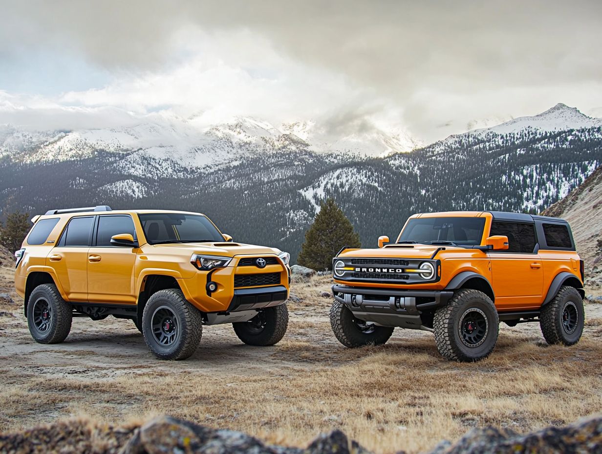 Comparison between Toyota 4Runner and Ford Bronco