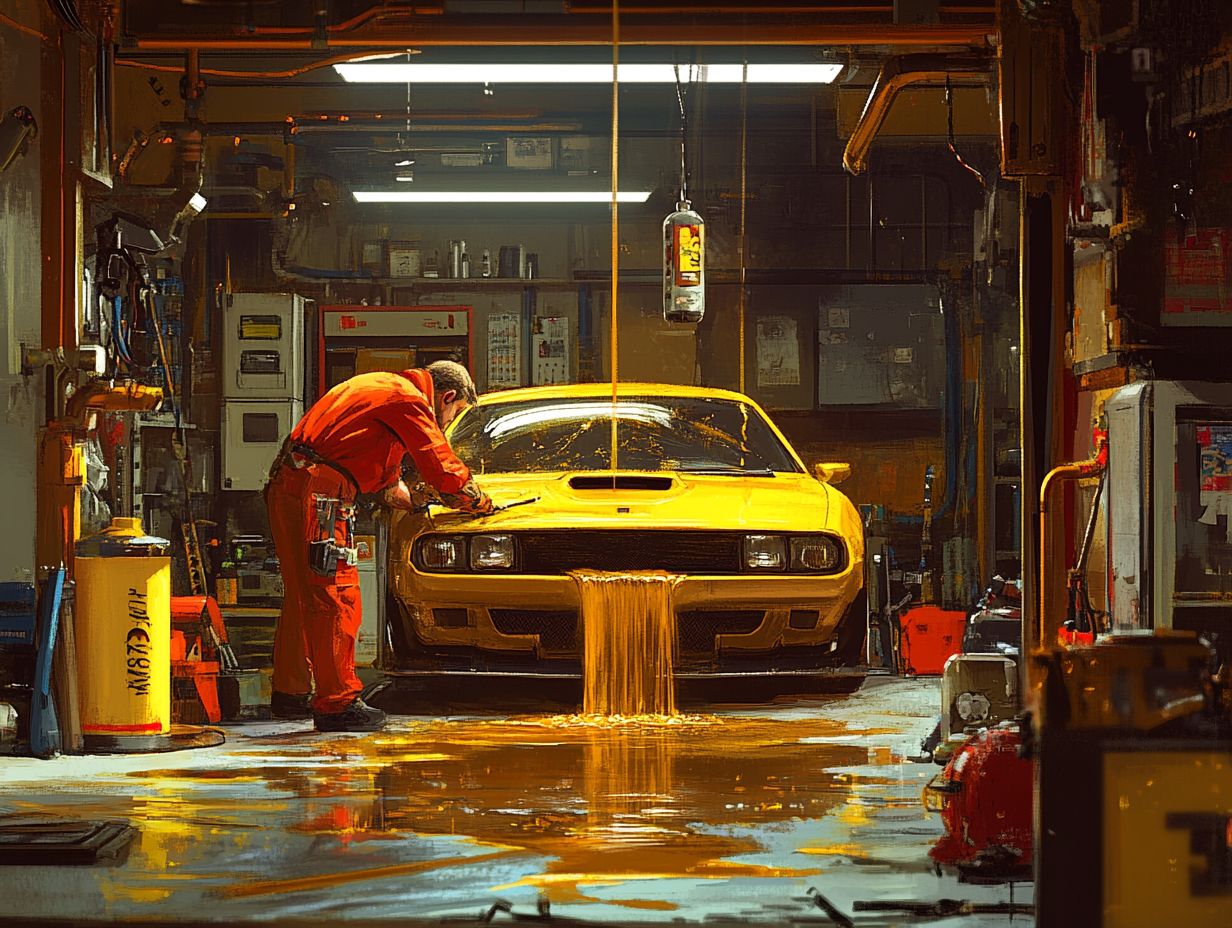 An illustration showing the benefits of an oil change