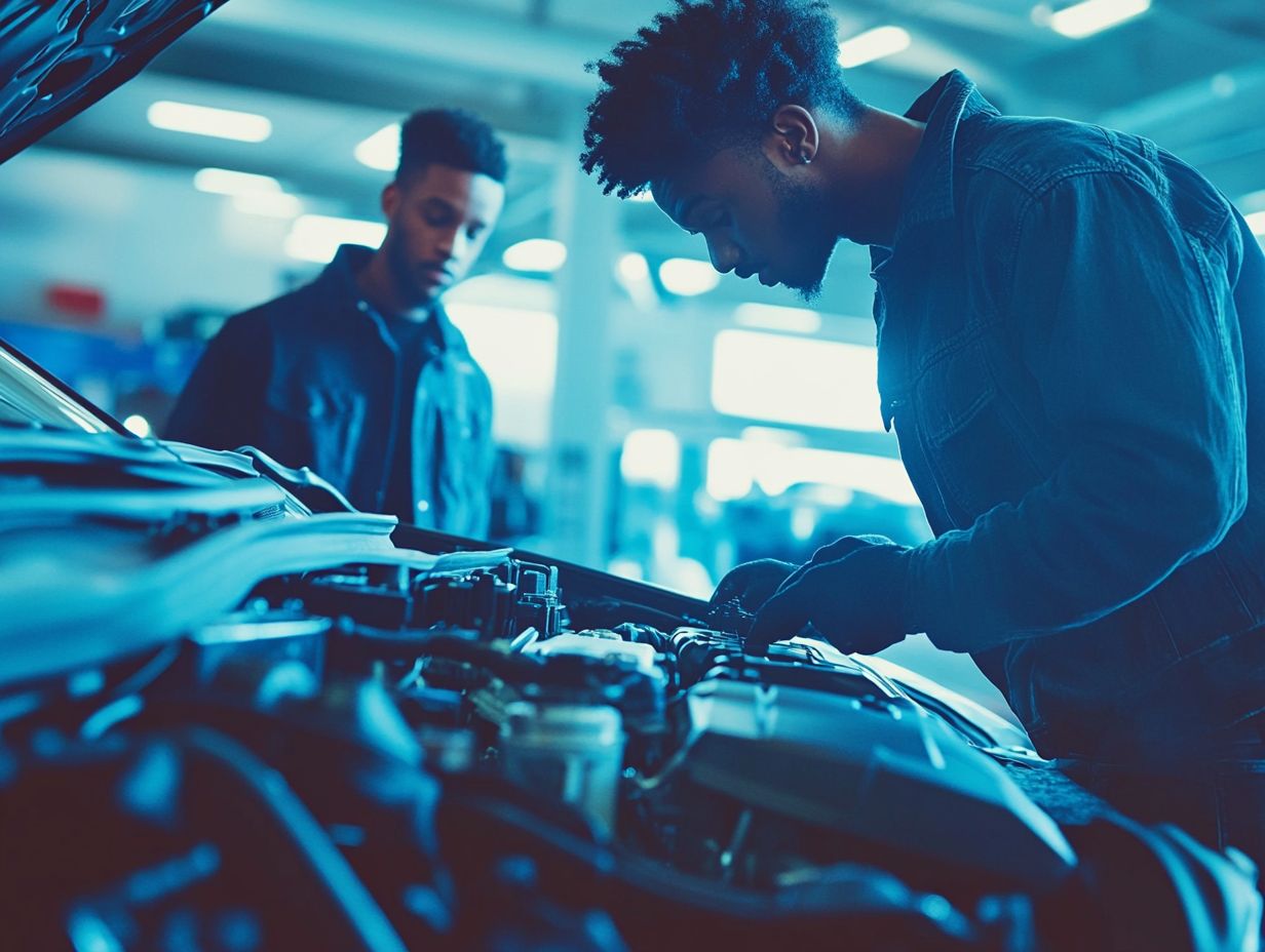 A person inspecting the interior of a used car.