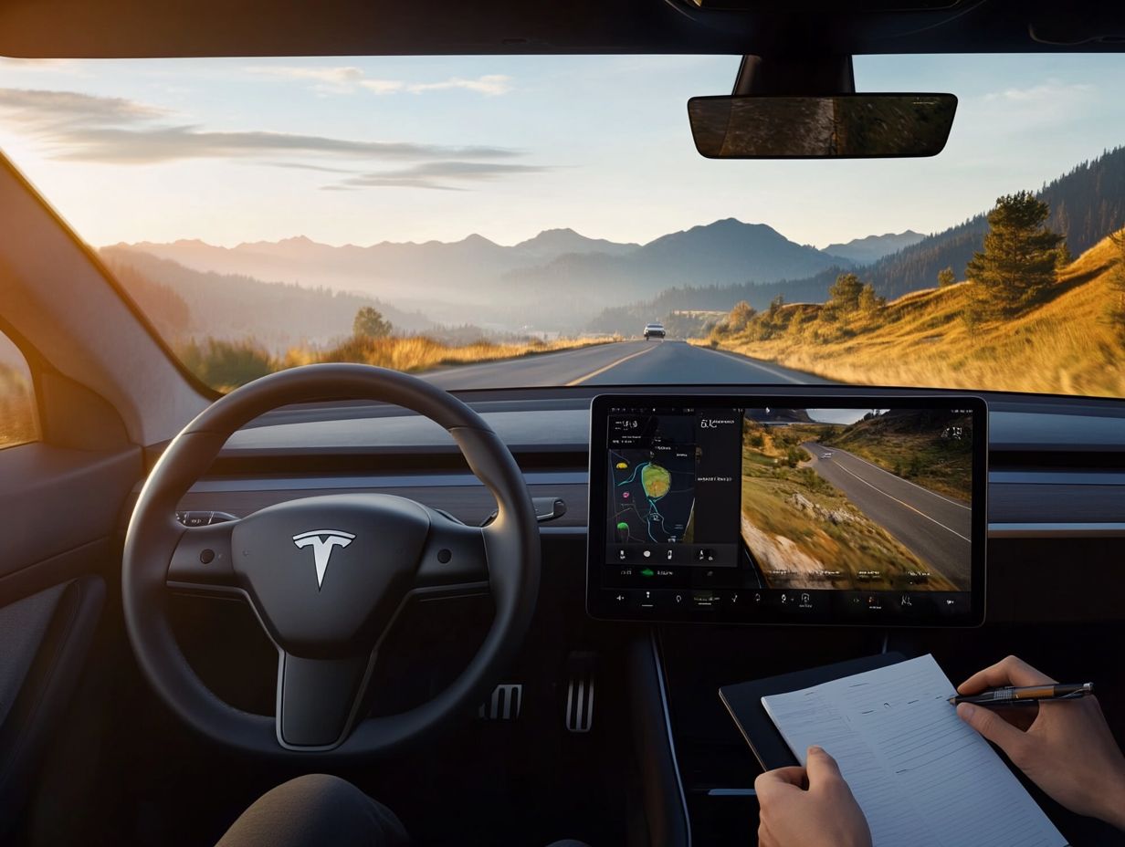 A driver analyzing their experience during an electric vehicle test drive.